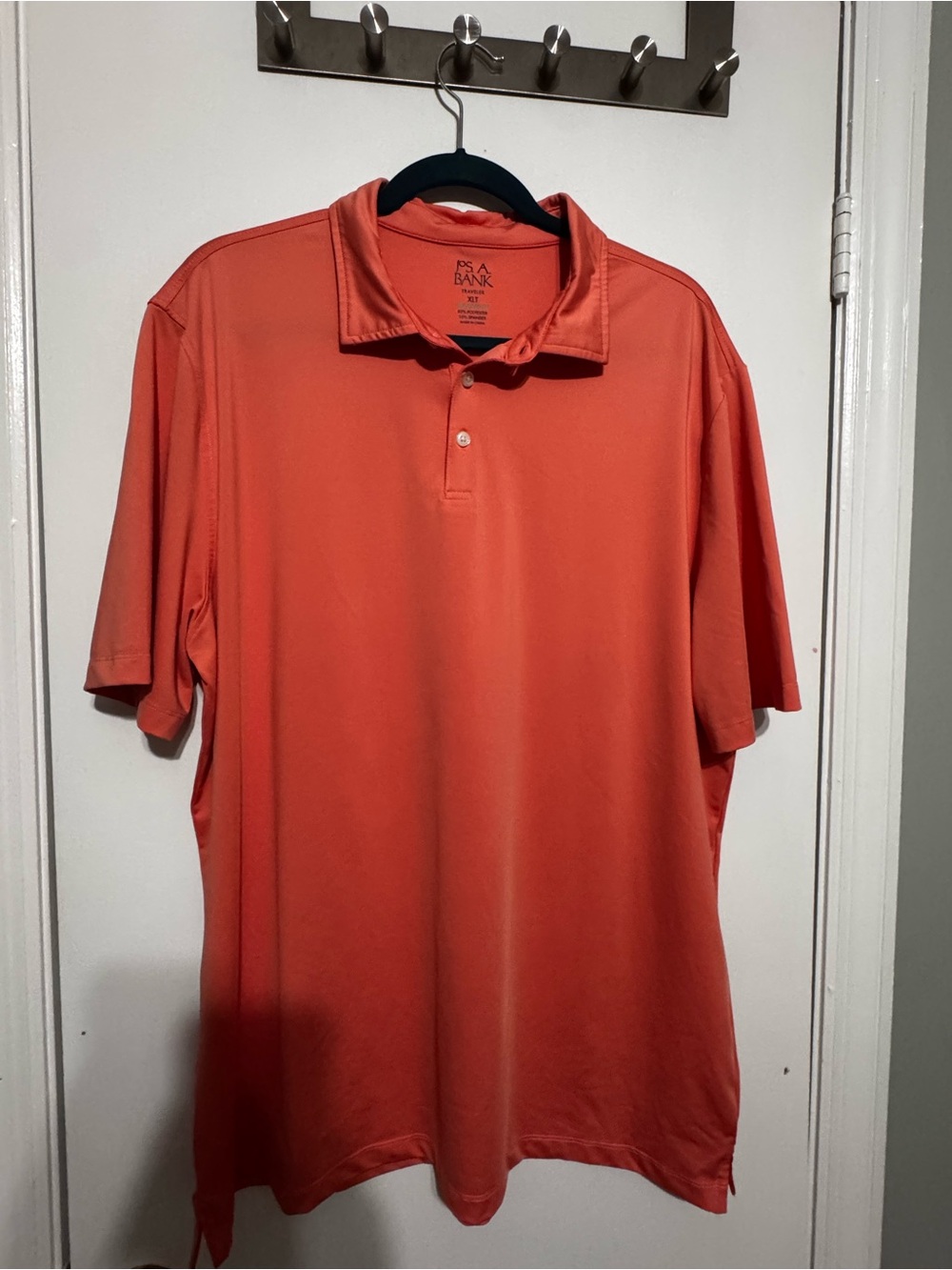 Jos. A. Bank Coral-Orange Short Sleeve Polo